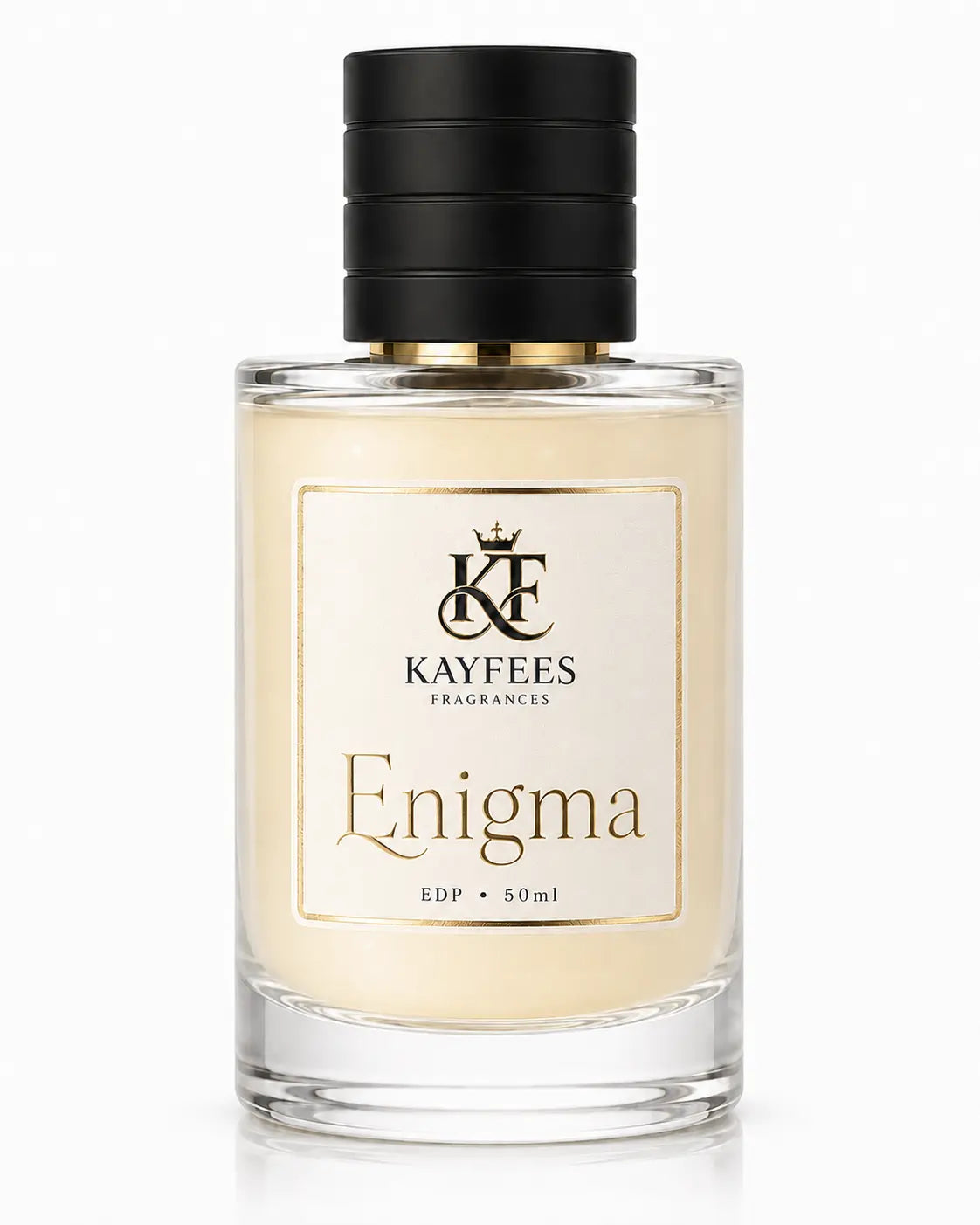 Kayfee’s Enigma 50ml Extrait de Parfum, a luxury amber woody perfume for men inspired by Baccarat Rouge 540